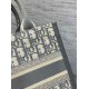 Fake Dior Small Book Tote Bag with Strap Grey Dior Oblique Replica