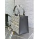 Fake Dior Small Book Tote Bag with Strap Grey Dior Oblique Replica