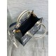 Fake Dior Small Book Tote Bag with Strap Toile de Jouy Reverse Embroidery and Blue Calfskin Replica