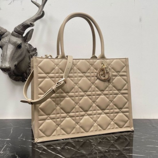 Replica Dior Medium Book Tote Bag with Strap Beige Macrocannage Calfskin Fake Dior Medium Book Tote Bag with Strap Beige Macrocannage Calfskin Replica