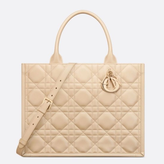 Replica Dior Medium Book Tote Bag with Strap Beige Macrocannage Calfskin Fake Dior Medium Book Tote Bag with Strap Beige Macrocannage Calfskin Replica