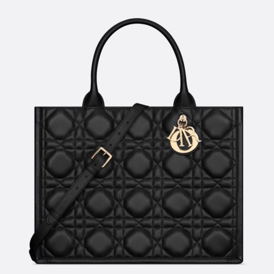 Replica Dior Medium Book Tote Bag with Strap Black Macrocannage Calfskin Fake Dior Medium Book Tote Bag with Strap Black Macrocannage Calfskin Replica