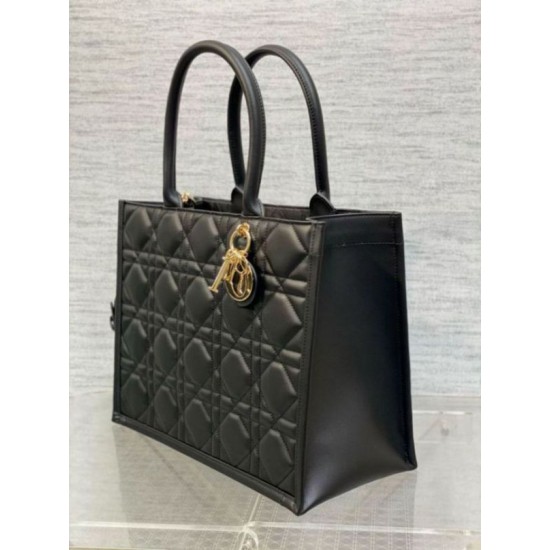 Replica Dior Medium Book Tote Bag with Strap Black Macrocannage Calfskin Fake Dior Medium Book Tote Bag with Strap Black Macrocannage Calfskin Replica