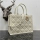 Replica Dior Medium Book Tote Bag with Strap White Macrocannage Calfskin