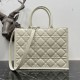 Replica Dior Medium Book Tote Bag with Strap White Macrocannage Calfskin