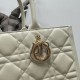 Replica Dior Medium Book Tote Bag with Strap White Macrocannage Calfskin