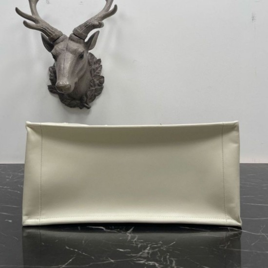 Replica Dior Medium Book Tote Bag with Strap White Macrocannage Calfskin