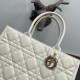 Replica Dior Medium Book Tote Bag with Strap White Macrocannage Calfskin