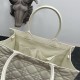 Replica Dior Medium Book Tote Bag with Strap White Macrocannage Calfskin