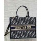 Replica Dior Medium Book Tote Bag with Strap Blue Dior Oblique