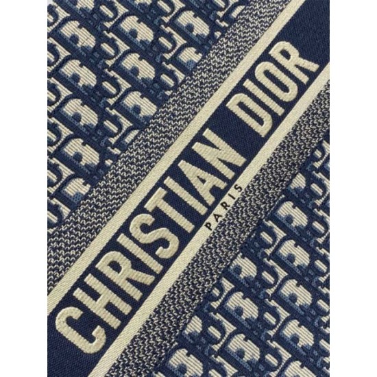 Replica Dior Medium Book Tote Bag with Strap Blue Dior Oblique