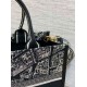Replica Dior Medium Book Tote Bag with Strap Plan de Paris Embroidery and Black Calfskin