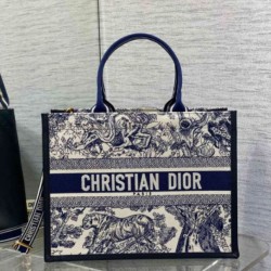 Replica Dior Medium Book Tote Bag with Strap Blue Toile de Jouy Sauvage Embroidery Replica Dior Medium Book Tote Bag with Strap Blue Toile de Jouy Sauvage Embroidery