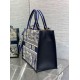 Replica Dior Medium Book Tote Bag with Strap Blue Toile de Jouy Sauvage Embroidery
