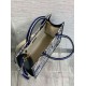 Replica Dior Medium Book Tote Bag with Strap Blue Toile de Jouy Sauvage Embroidery