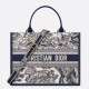 Replica Dior Medium Book Tote Bag with Strap Blue Toile de Jouy Sauvage Embroidery