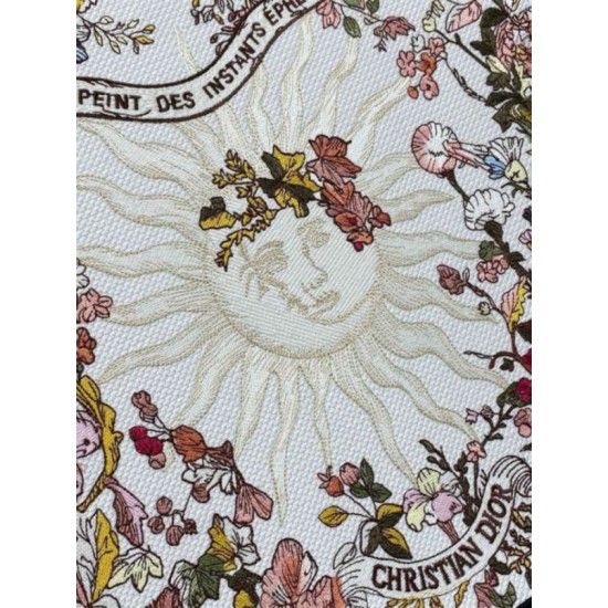 Fake Dior Large Book Tote Bag Dior 4 Saisons Automne Soleil Embroidery Replica