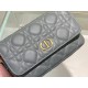 Replica Dior Caro Pouch Cloud Blue Cannage Calfskin