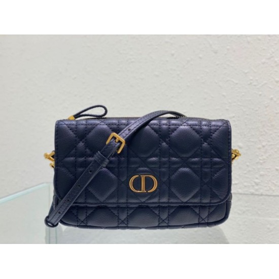 Replica Dior Caro Pouch Black Cannage Calfskin Replica Dior Caro Pouch Black Cannage Calfskin