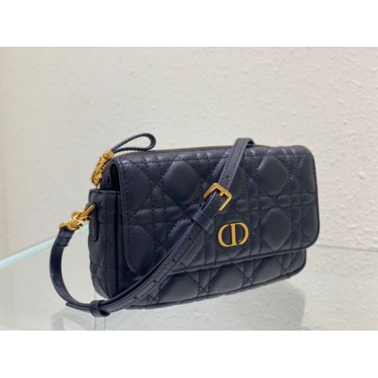 Replica Dior Caro Pouch Black Cannage Calfskin Replica Dior Caro Pouch Black Cannage Calfskin