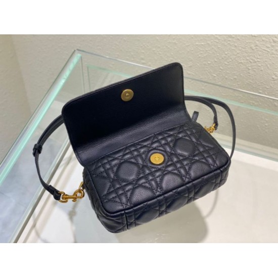 Replica Dior Caro Pouch Black Cannage Calfskin Replica Dior Caro Pouch Black Cannage Calfskin