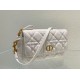 Replica Dior Caro Pouch White Cannage Calfskin