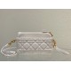 Replica Dior Caro Pouch White Cannage Calfskin