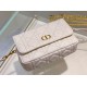Replica Dior Caro Pouch White Cannage Calfskin
