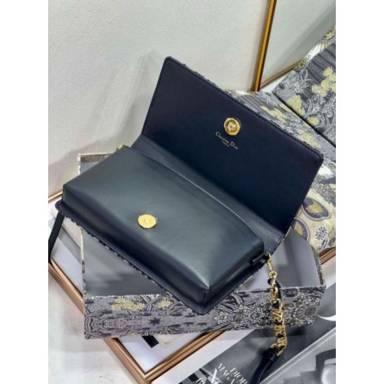 Fake Dior CD Signature Mini Bag Blue Oblique Jacquard Replica