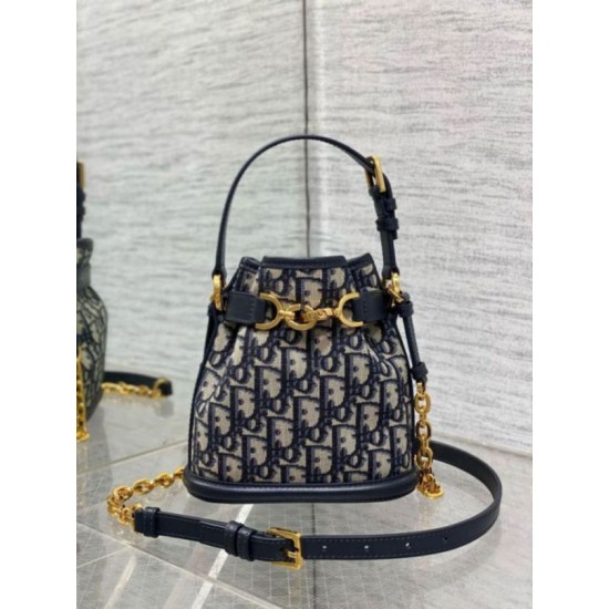 Replica Dior C'est Small Bag Blue Oblique Jacquard