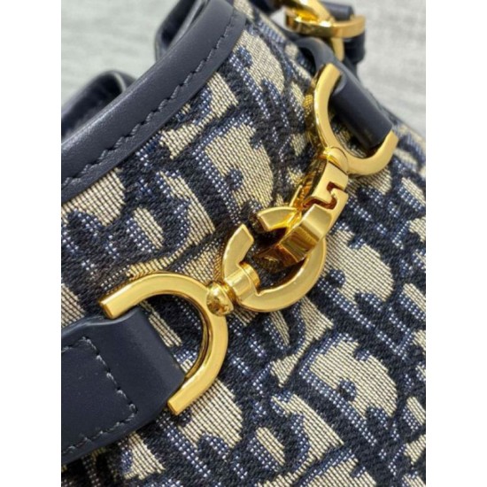 Replica Dior C'est Small Bag Blue Oblique Jacquard