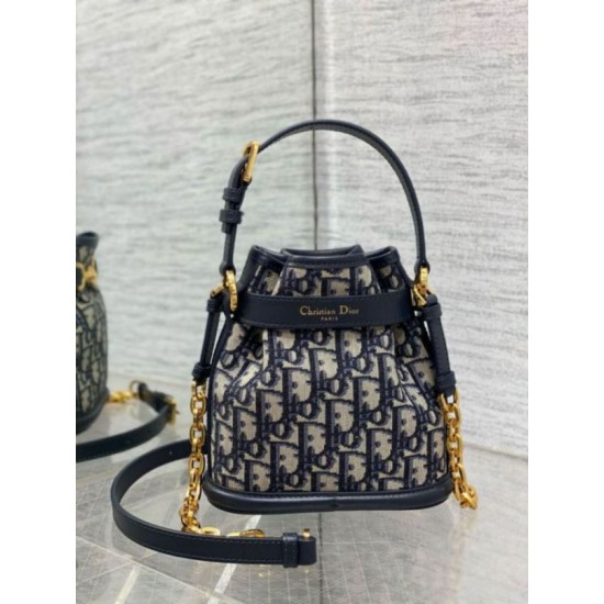Replica Dior C'est Small Bag Blue Oblique Jacquard