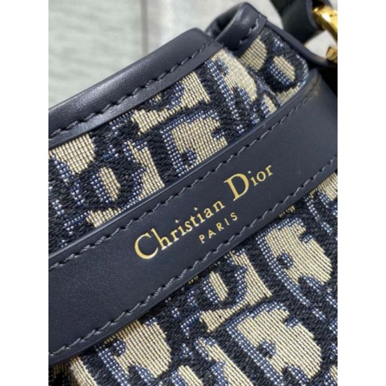 Replica Dior C'est Small Bag Blue Oblique Jacquard