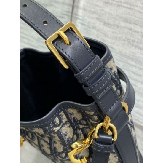 Replica Dior C'est Small Bag Blue Oblique Jacquard