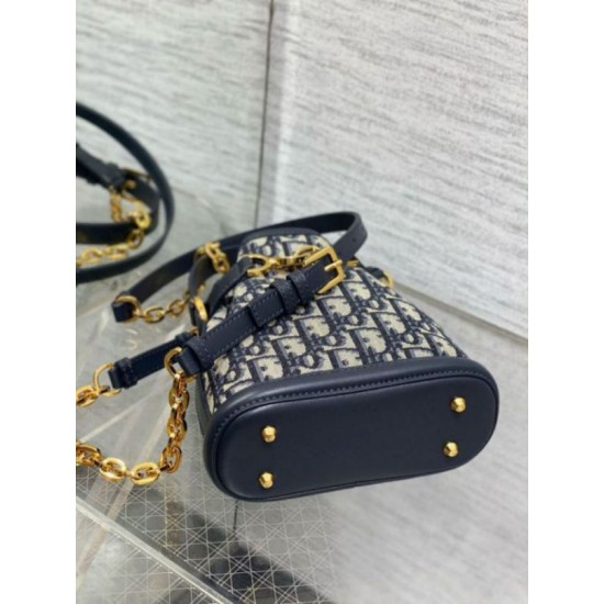 Replica Dior C'est Small Bag Blue Oblique Jacquard