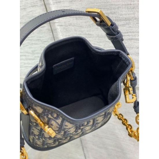 Replica Dior C'est Small Bag Blue Oblique Jacquard