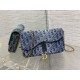 Replica Dior Saddle Chain Pouch Blue Denim Oblique Jacquard