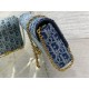 Replica Dior Saddle Chain Pouch Blue Denim Oblique Jacquard