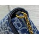 Replica Dior Saddle Chain Pouch Blue Denim Oblique Jacquard
