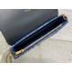 Replica Dior Saddle Chain Pouch Blue Denim Oblique Jacquard