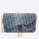 Replica Dior Saddle Chain Pouch Blue Denim Oblique Jacquard