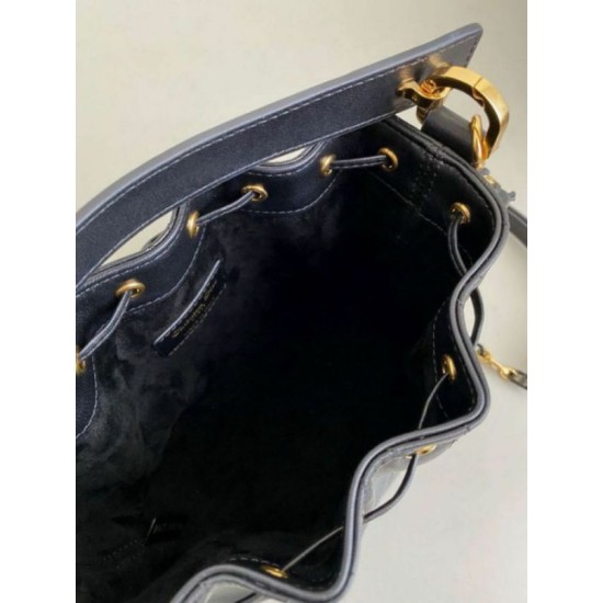 Replica Dior Small Jolie Bucket Bag Black Macrocannage Lambskin