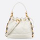 Fake Dior Small Jolie Bucket Bag White Macrocannage Lambskin Replica