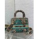 Fake Dior Dioriviera Lady D-Lite Medium Bag Raffia with Green Toile de Jouy Sauvage Embroidery Replica
