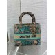 Fake Dior Dioriviera Lady D-Lite Medium Bag Raffia with Green Toile de Jouy Sauvage Embroidery Replica