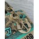Fake Dior Dioriviera Lady D-Lite Medium Bag Raffia with Green Toile de Jouy Sauvage Embroidery Replica