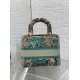 Fake Dior Dioriviera Lady D-Lite Medium Bag Raffia with Green Toile de Jouy Sauvage Embroidery Replica