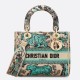 Fake Dior Dioriviera Lady D-Lite Medium Bag Raffia with Green Toile de Jouy Sauvage Embroidery Replica