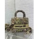 Replica Dior Dioriviera Lady D-Lite Medium Bag Raffia with Lime Toile de Jouy Sauvage Embroidery