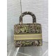 Replica Dior Dioriviera Lady D-Lite Medium Bag Raffia with Lime Toile de Jouy Sauvage Embroidery